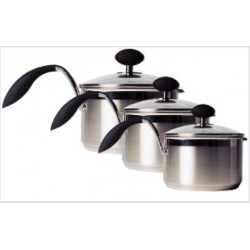 Lot de 3 casseroles ergonomiques