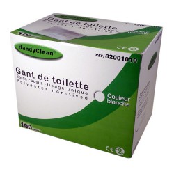 Gant de toilette standard - 80g/m2, blanc, 100 pièces
